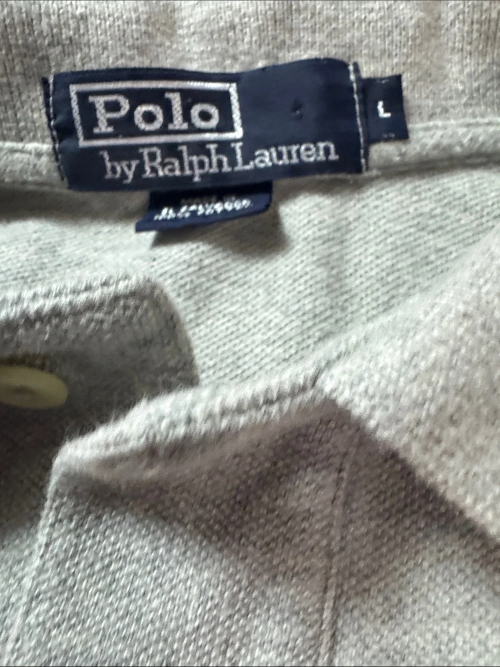 Polo by Ralph Lauren Men's Tan Polo with Navy Pony